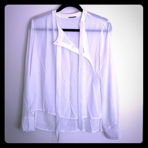 Sandro white silk blouse